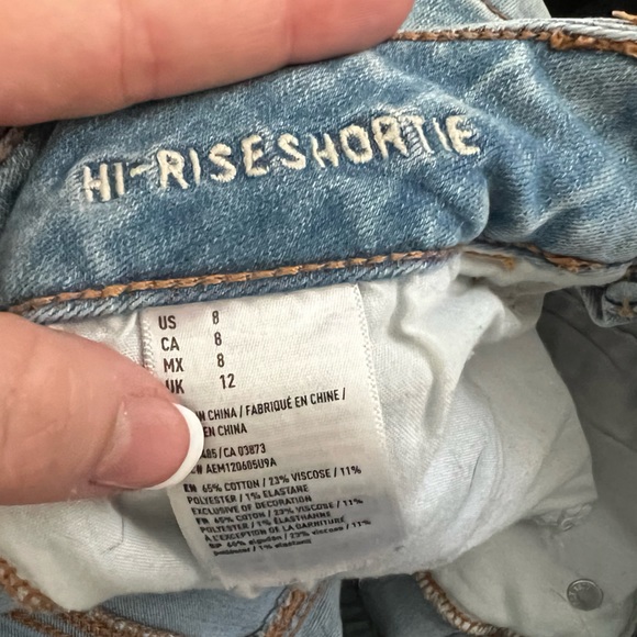 American Eagle High Rise Shortie Jean Shorts - Picture 3 of 3